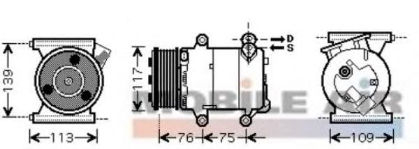 Compressor de aparelho de ar condicionado LR056301 Land Rover