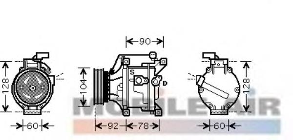 Compressor de aparelho de ar condicionado SCS06C Toyota