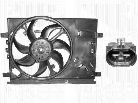 Compre E5480 Opel Difusor do radiador de esfriamento, montado com motor e roda de aletas