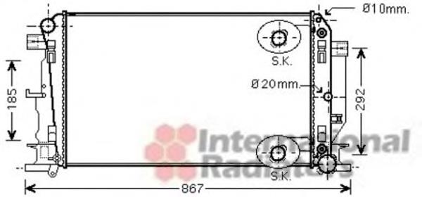Radiador de esfriamento de motor 30002403 VAN Wezel