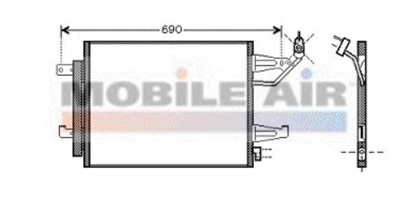 Radiador de aparelho de ar condicionado Magneti Marelli BC241