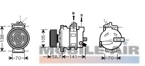 Compressor de aparelho de ar condicionado 0300K279 VAN Wezel