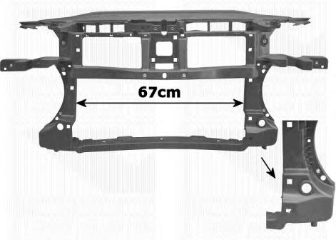 3C0805588B VAG Suporte do radiador montado (painel de montagem de fixação das luzes)