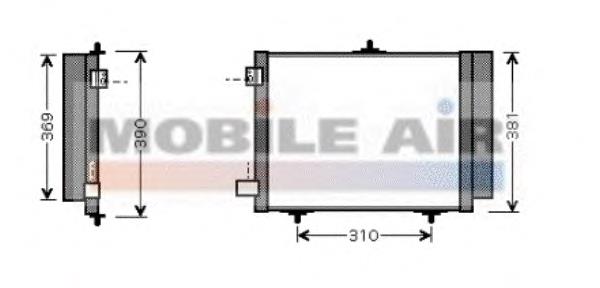Radiador de aparelho de ar condicionado E163362 Peugeot/Citroen