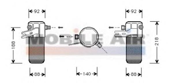 4D0820193D VAG Tanque de recepção do secador de aparelho de ar condicionado