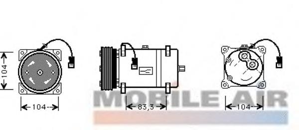 Compressor de aparelho de ar condicionado 0900K161 VAN Wezel
