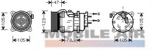 Compre SD6V121437 Peugeot/Citroen Compressor de aparelho de ar condicionado