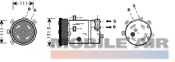 3700K280 VAN Wezel Compressor de aparelho de ar condicionado