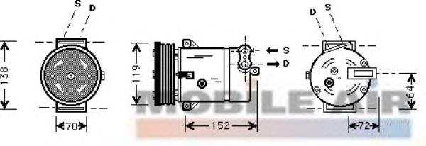 Compressor de aparelho de ar condicionado 6560701 Opel