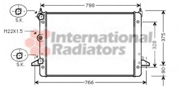 Radiador de esfriamento de motor 7M3121253A VAG