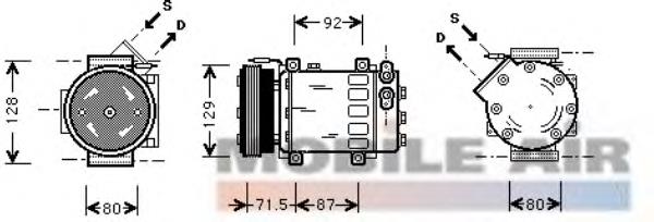 4300K281 VAN Wezel Compressor de aparelho de ar condicionado