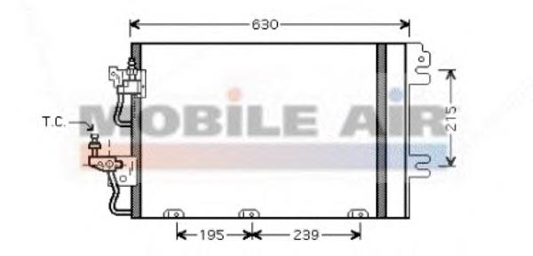 Radiador de aparelho de ar condicionado Opel 93178958
