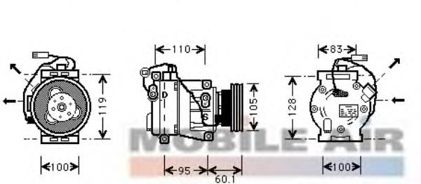 Compressor de aparelho de ar condicionado Lucas ACP370