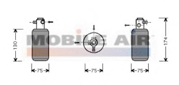 Tanque de recepção do secador de aparelho de ar condicionado A9015500080 Mercedes