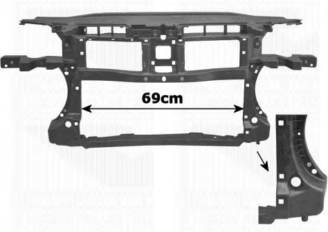 Suporte do radiador montado (painel de montagem de fixação das luzes) 3C0805588K VAG
