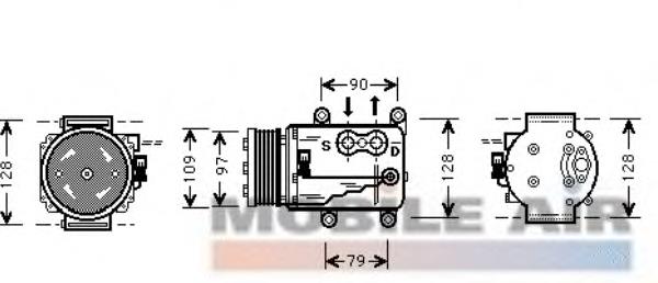 Compressor de aparelho de ar condicionado AJ89497 Jaguar