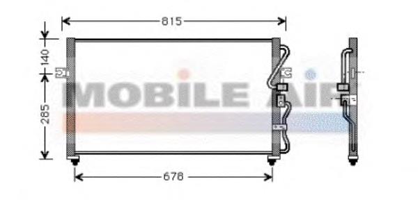 Radiador de aparelho de ar condicionado 0K53E61481B Hyundai/Kia