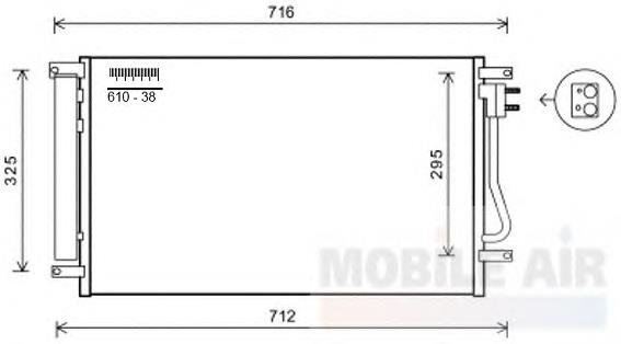 96472206 General Motors Radiador de aparelho de ar condicionado
