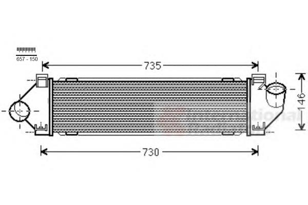 Radiador de intercooler 6G919L440AF Ford