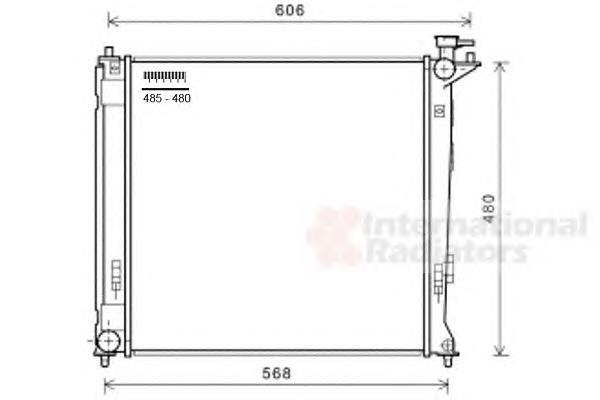 Radiador de esfriamento de motor Hyundai/Kia 253102Y001