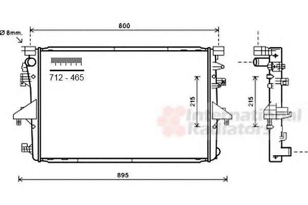 Radiador de esfriamento de motor 7E0121253A VAG