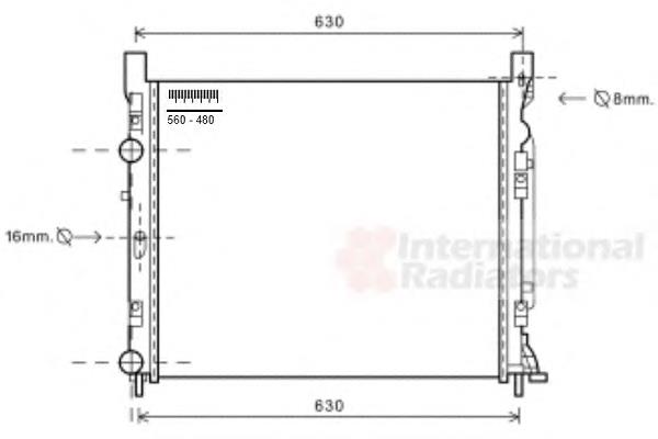 43002470 VAN Wezel Radiador de esfriamento de motor