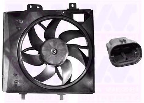 00001253P8 Peugeot/Citroen Difusor do radiador de esfriamento, montado com motor e roda de aletas