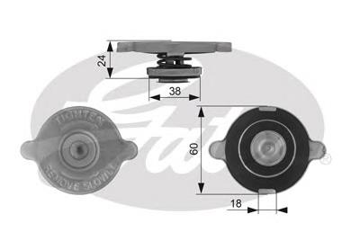  Tampa (tampão) do radiador Ford Fiesta Mk2 hatchback (FBD) (1983 - 1989) Mk2