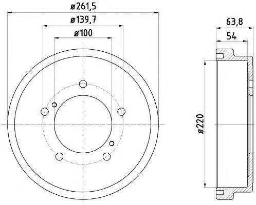 Tambor do freio traseiro TA805C Japan Parts