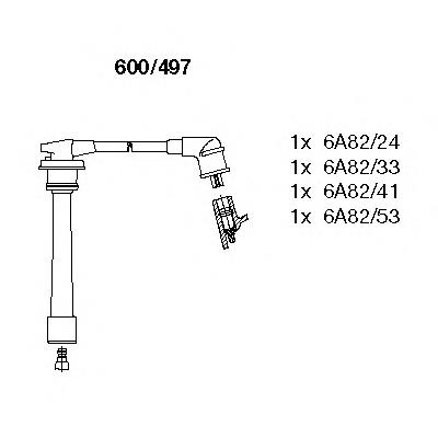 Fios de alta voltagem, kit 2750123B00 Hyundai/Kia
