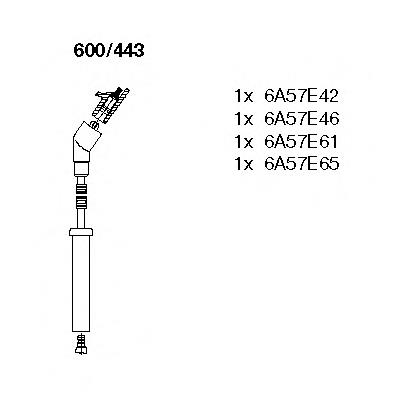 Fios de alta voltagem, kit B33G18140B Mazda