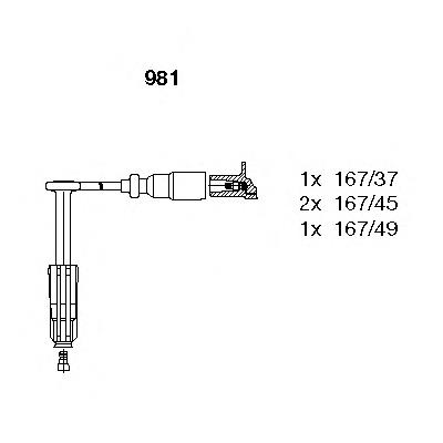 Fios de alta voltagem, kit 755 NGK