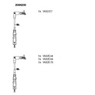 206N200 Bremi Fios de alta voltagem, kit