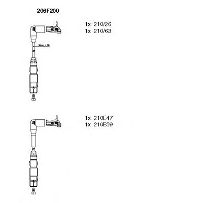 206F200 Bremi Fios de alta voltagem, kit