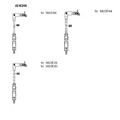 221E200 Bremi Fios de alta voltagem, kit