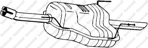 13158589 Opel Silenciador, parte traseira