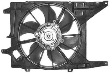 Difusor do radiador de esfriamento, montado com motor e roda de aletas 0130307107 Renault (RVI)