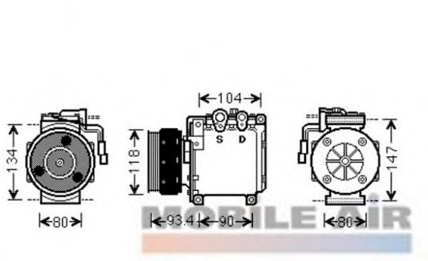 Compressor de aparelho de ar condicionado Mitsubishi MR233478