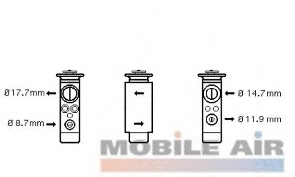 Válvula TRV de aparelho de ar condicionado Opel 1618314