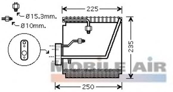  Vaporizador de aparelho de ar condicionado Honda Civic VI sedan (EJ9, EK3/4) (1995 - 2001) VI