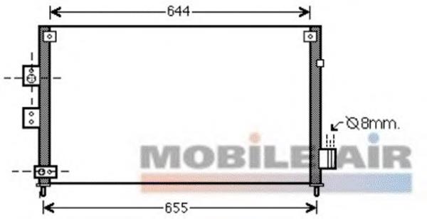 80110SNAA01 Honda Radiador de aparelho de ar condicionado