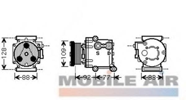 Compressor de aparelho de ar condicionado Ford 1681193