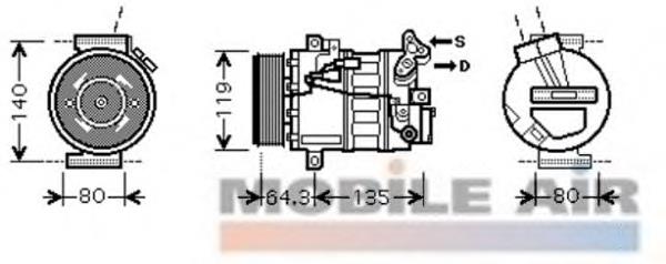 Compressor de aparelho de ar condicionado Renault (RVI) 5060410471