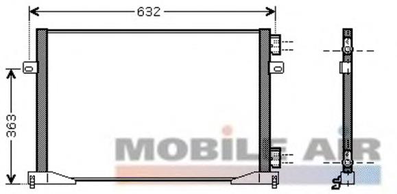43005400 VAN Wezel Radiador de aparelho de ar condicionado