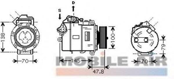 Compressor de aparelho de ar condicionado 64509174093 BMW