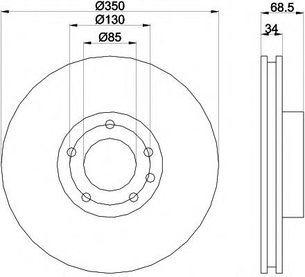 7L6615302K VAG Disco do freio dianteiro