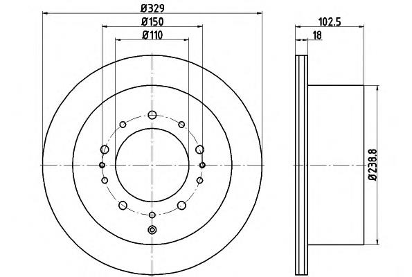 Disco do freio traseiro DP223C Japan Parts