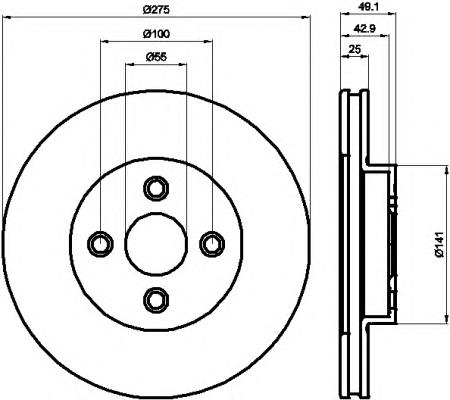 Compre DI201C Japan Parts Disco do freio dianteiro
