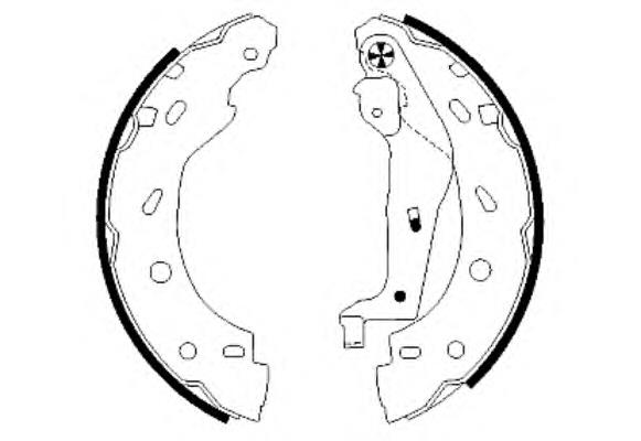 Sapatas do freio traseiras de tambor, montadas com cilindros, kit K50005 Brembo