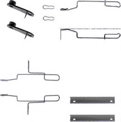 Kit de molas de fixação de sapatas de disco dianteiras 442765 Peugeot/Citroen